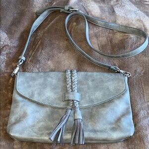 Urban expressions cross body bag with braided tassels